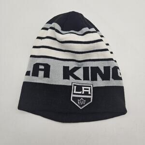 Los Angeles Kings Hat Beanie Mens One Size Black Gray NHL Hockey Knit Adidas